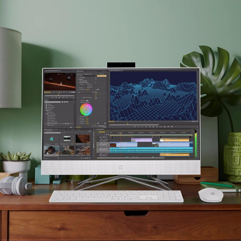 HP AIO-24-DF 23.8" FHD (1920x1080) IPS All-in-One Desktop 2024 New | Intel i5-12TH GEN 2-Core | Intel UHD Graphics | Wi-Fi | 8GB DDR4 256GB M.2 SSD | Win11 SNOW WHITE