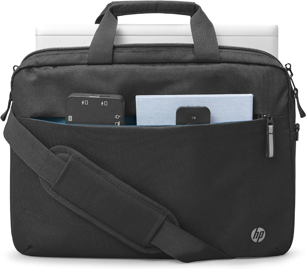 HP Professional 14.1 inch Laptop Bag Water Resistant Bag with RFID Protection Trolley Pass-Through Padded Laptop Compartment and Accessories Compartments - Black