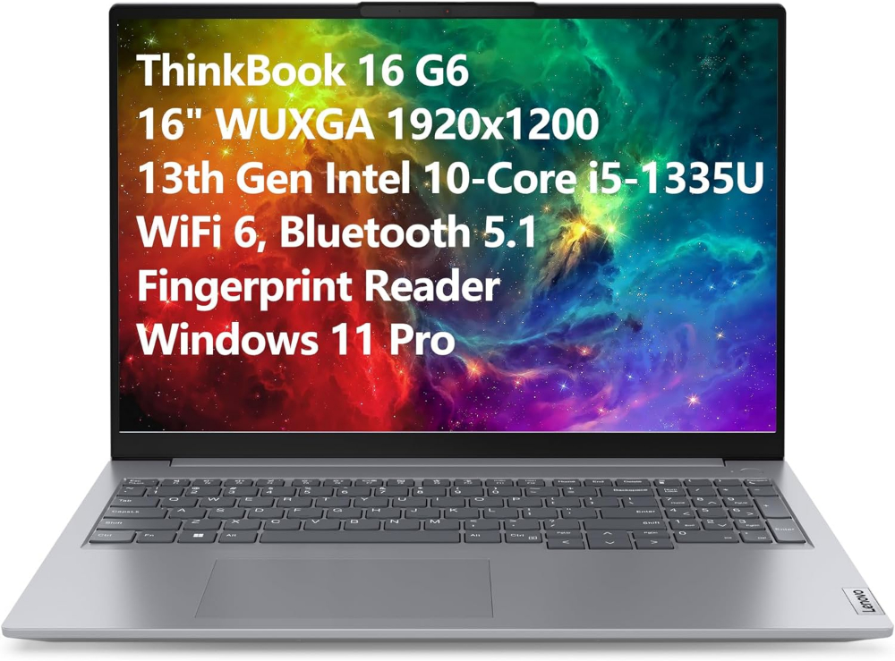 Lenovo ThinkBook 16 G6 IRL, Intel Core i5 1335U, 8GB DDR5 , 512GB SSD  16" fingerprint Reader, Windows 11 Pro