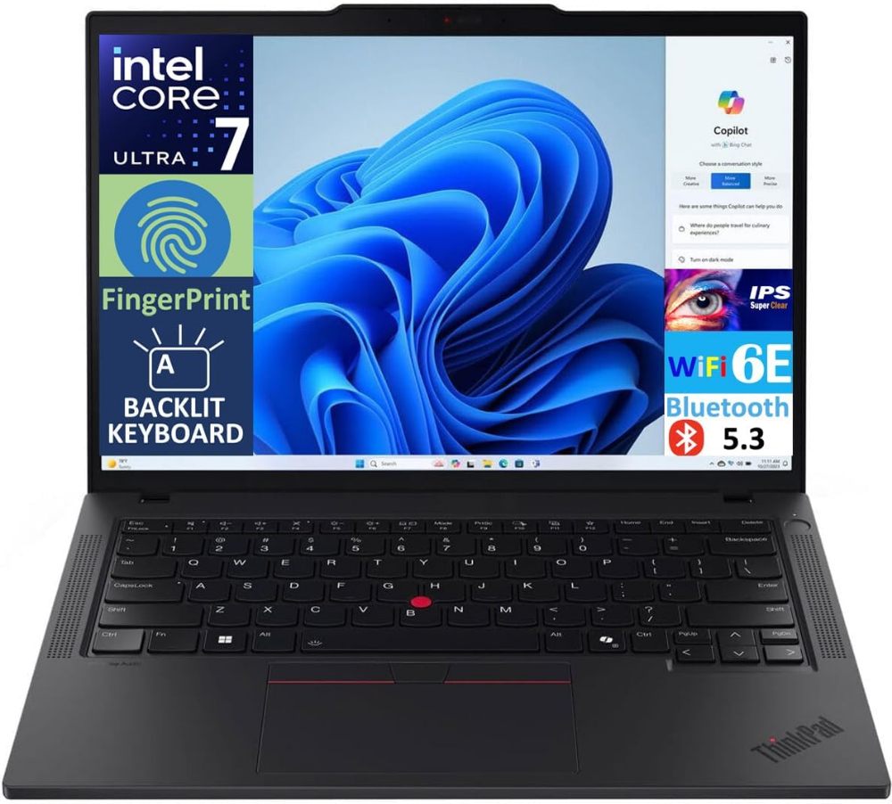 Lenovo ThinkPad T14 Gen 5, Intel Core Ultra 7 155U, 16GB DDR5 5600 (Up to 64GB Support), 512GB SSD