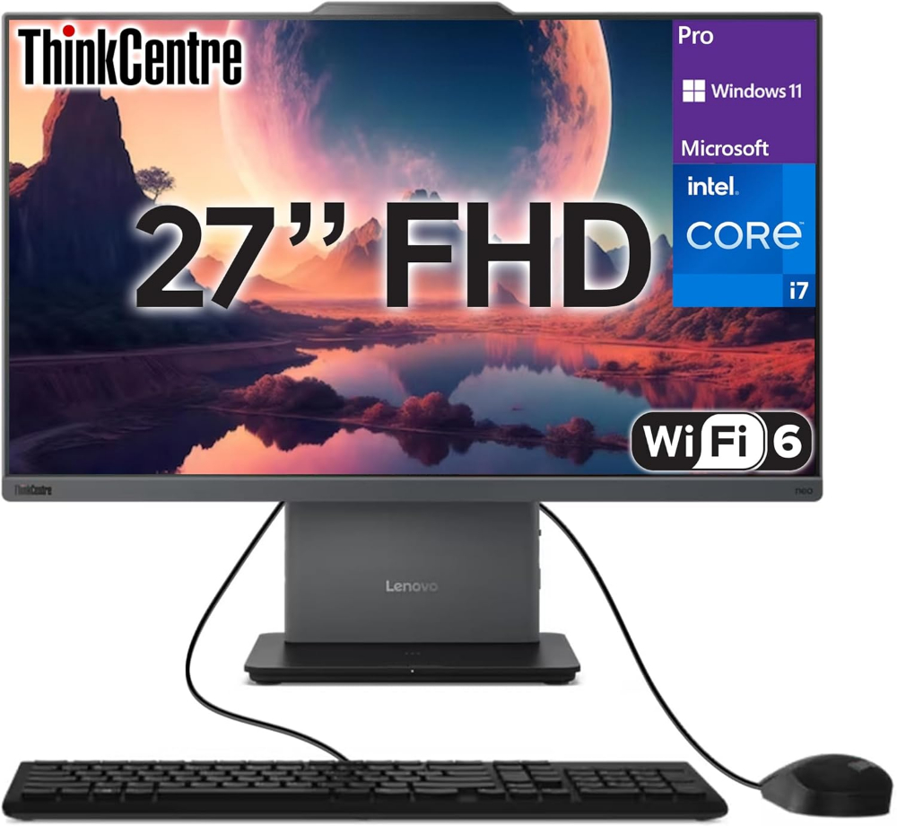 Lenovo ThinkCentre Neo 50a Gen 5 Business All-in-One PC, 27" FHD, Intel Core i7-13620H 8GB RAM DDR5 5200, 512GB SSD M.2 2280 PCIe 4.0x4 NVMe