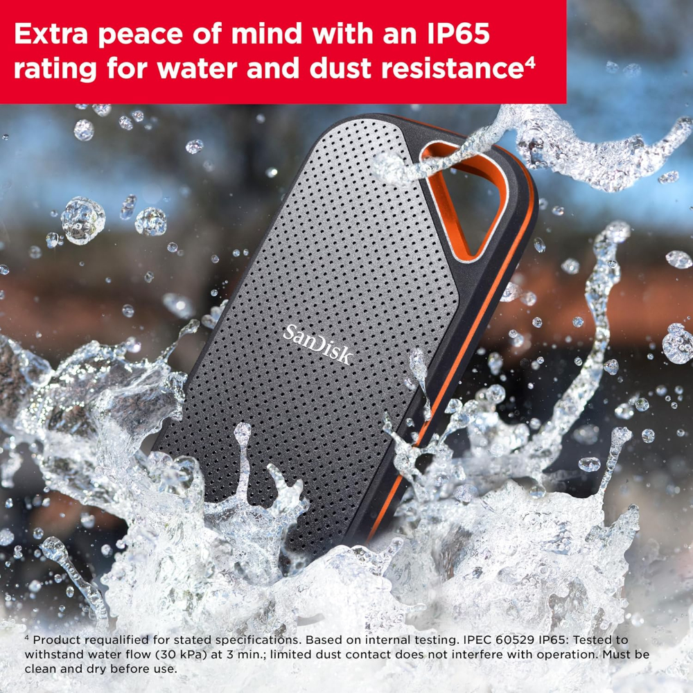 SANDISK E81 EXTREME PRO PORTABLE EXTERNAL SSD V2 4TB - Black