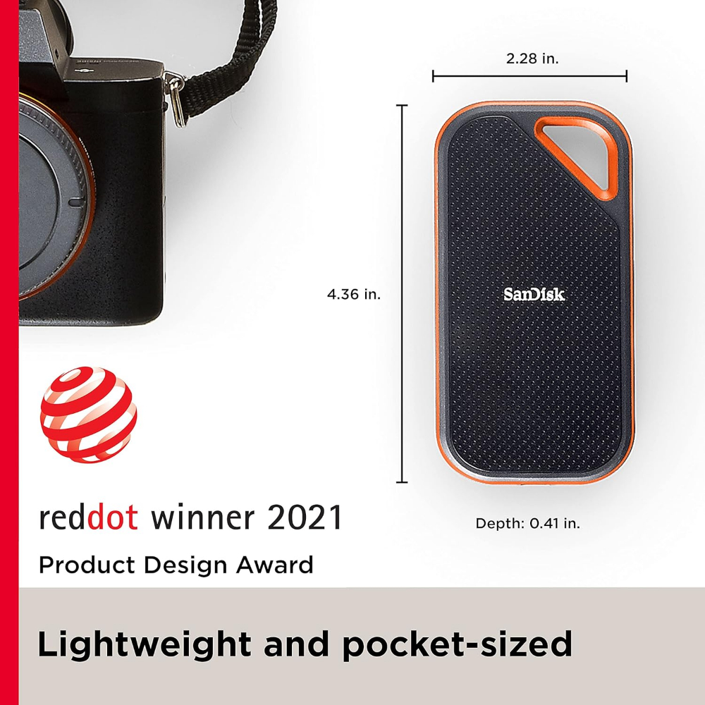 SANDISK E81 EXTREME PRO PORTABLE EXTERNAL SSD V2 4TB - Black