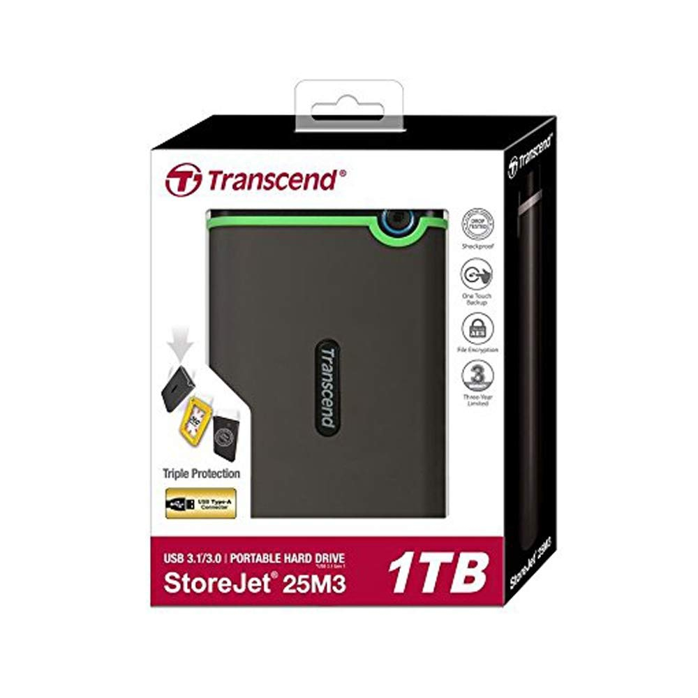 Transcend External Portable HDD 1TB USB 3.1 ,Iron Grey