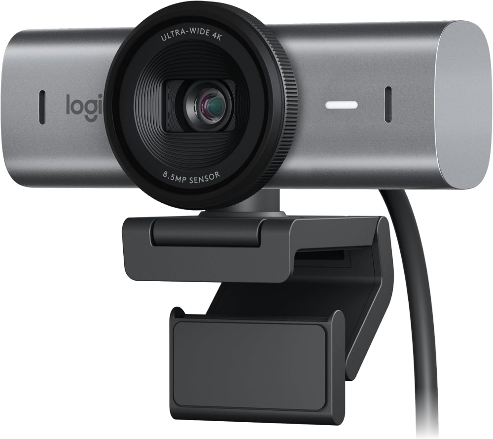 Logitech MX Brio Ultra HD 4K Collaboration and Streaming Webcam, 1080p at 60 FPS, Dual Noise Reducing Mics, Show Mode, USB-C, Webcam Cover, Works with Microsoft Teams, Zoom, Google Meet