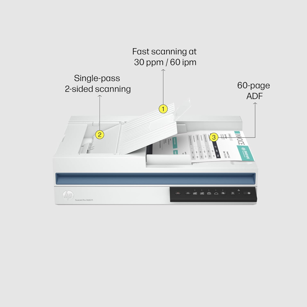 HP ScanJet Pro 3600 f1, Fast 2-Sided scanning and auto Document Feeder