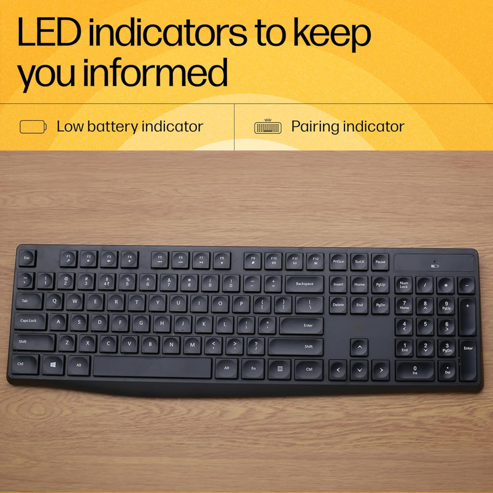 HP CS10 Wireless Keyboard Mouse Combo/2.4 GHz Wireless Connection