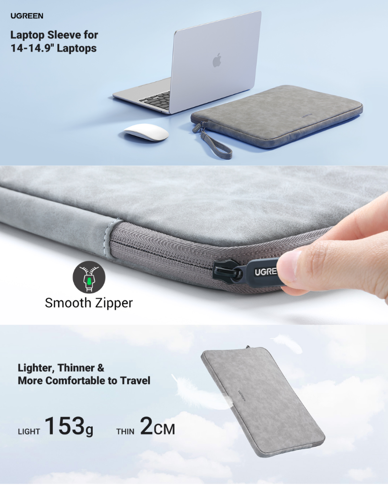 UGREEN Laptop Sleeve Case 14–14.9'' (Grey)