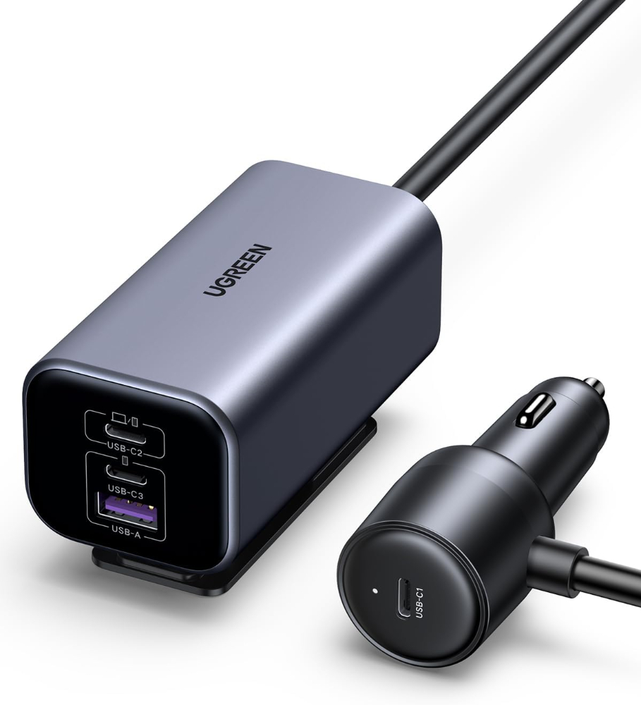 UGREEN 150W Car Charger Super Fast Charging, 4 Ports USB C Car Charger