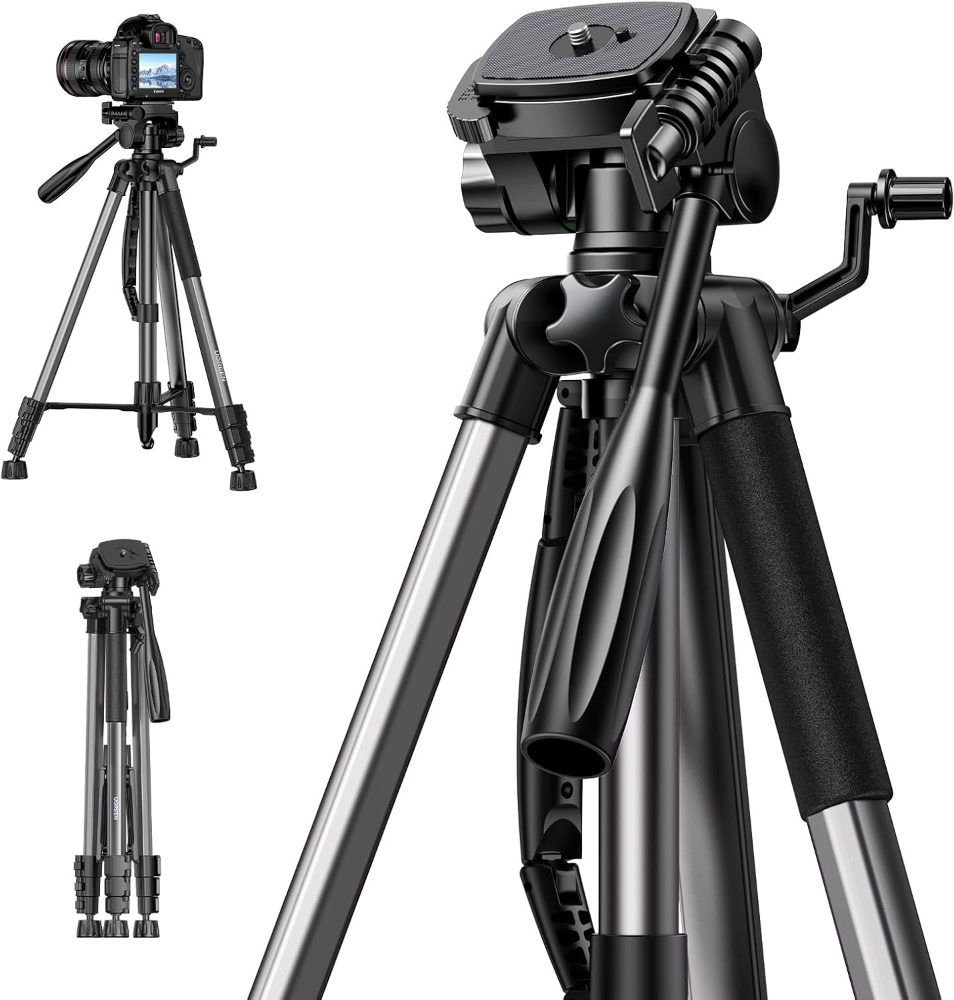 UGREEN Camera Tripod Stand 69''/175cm Heavy Duty Stand Adjustable Professional Tripod Holder