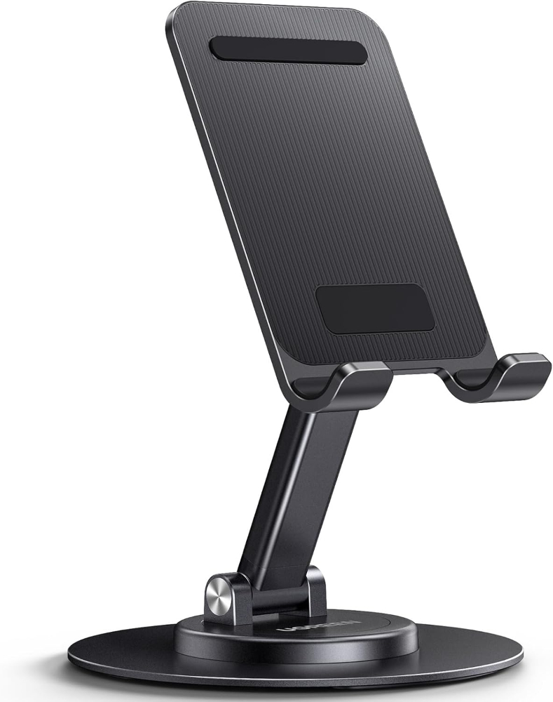 UGREEN Phone Stand iPhone Desk Holder Swivel 360° Rotating Base Adjustable Height Foldable Mobile Travel Mount