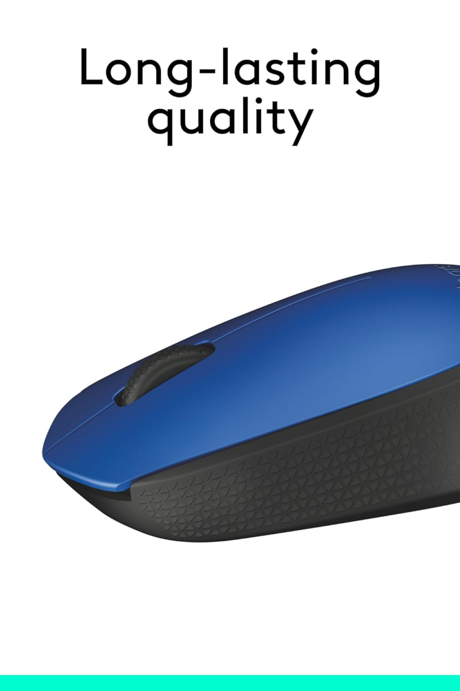 Logitech M171 Wireless Mouse, 2.4 GHz with USB Nano Receiver, Optical Tracking, 12-Months Battery Life, Ambidextrous, PC/Mac/Laptop - Blue
