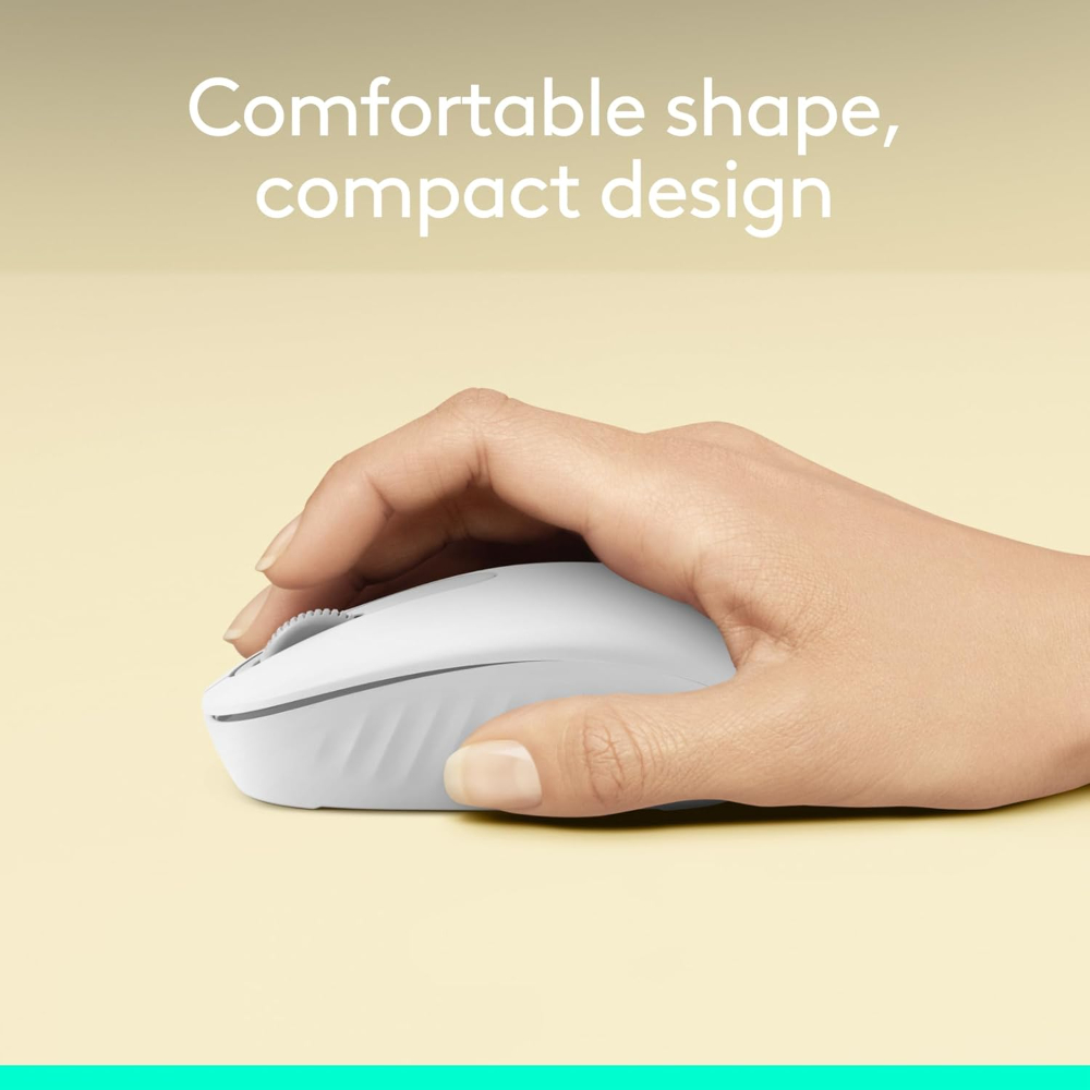 Logitech M196 Bluetooth Wireless Mouse, Compact and Portable Mouse for Laptops, Tablets and More, 12-Month Battery, Smooth Tracking, Compatible with PC and Mac, Windows and macOS - Off White