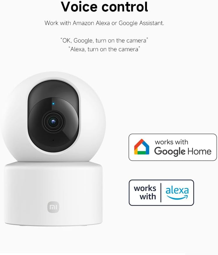 Xiaomi Smart Camera C301 – 2K Indoor Security Camera with AI Motion Detection, Night Vision, 360° Pan-Tilt, Two-Way Audio, Alexa & Google Compatible