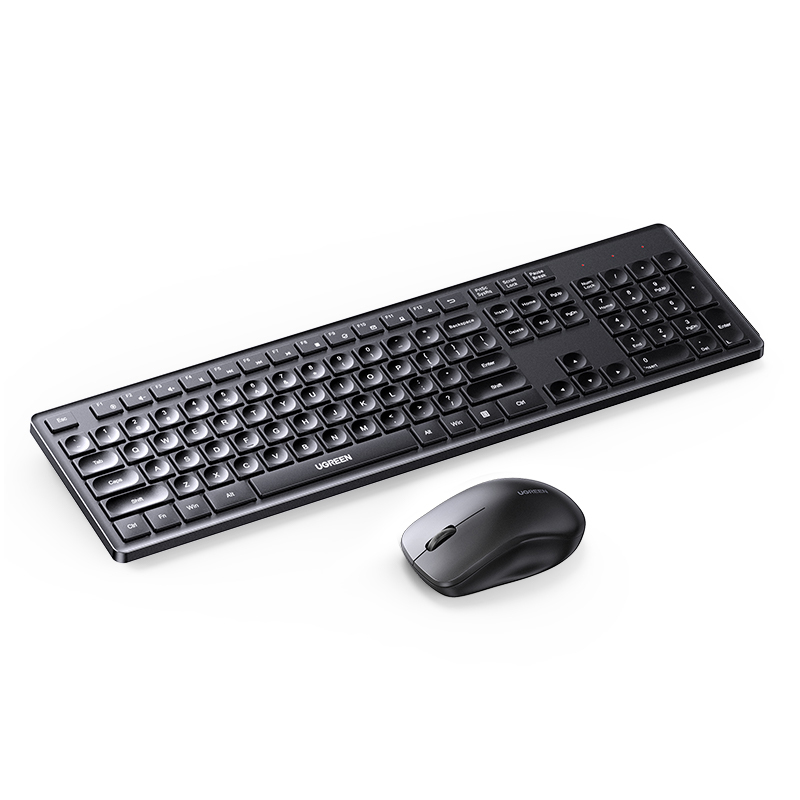 UGREEN Wireless Keyboard and Mouse Combo,2.4GHz Ergonomic Keyboard Mouse, Compact Silent Cordless Full Size Computer Keyboard
