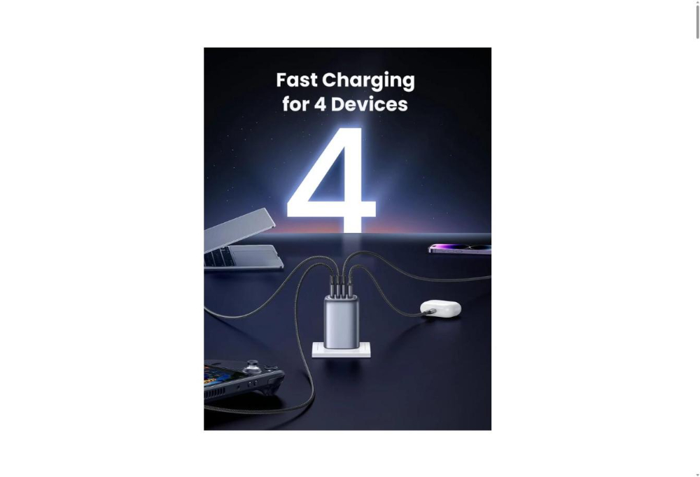 UGREEN X565 Nexode S 100W 4-Port GaN Fast Charger (UK Plug) – 3 USB-C + 1 USB-A Power Adapter for MacBook Pro, Laptops, iPhone, Samsung & iPad